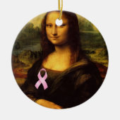 Mona Lisa mit rosa Ribbon Keramikornament (Vorne)