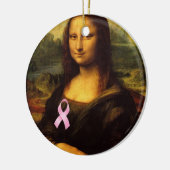Mona Lisa mit rosa Ribbon Keramikornament (Links)