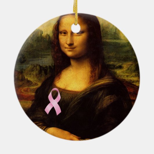 Mona Lisa mit rosa Ribbon Keramikornament (Hinten)