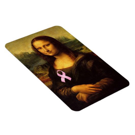 Mona Lisa mit rosa Ribbon Magnet (Rechte Seite)