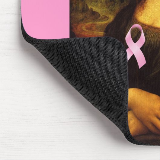 Mona Lisa mit rosa Ribbon Mousepad (Ecke)