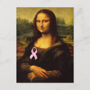 Mona Lisa mit rosa Ribbon Postkarte