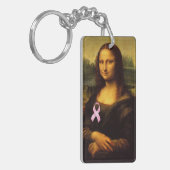 Mona Lisa mit rosa Ribbon Schlüsselanhänger (Vorderseite links)