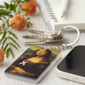 Mona Lisa mit rosa Ribbon Schlüsselanhänger (Vorderseite rechts)