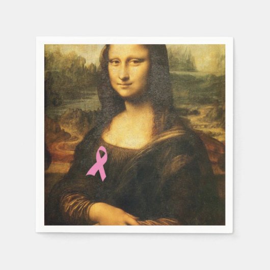 Mona Lisa mit rosa Ribbon Serviette (Vorderseite)