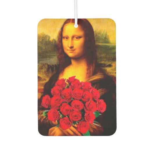 Mona Lisa mit rote Rosen Leonardo Da Vinci Autolufterfrischer (Vorderseite)