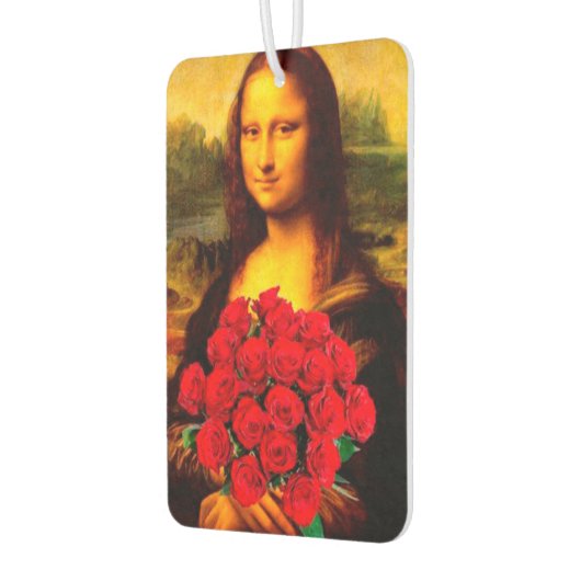Mona Lisa mit rote Rosen Leonardo Da Vinci Autolufterfrischer (Links)