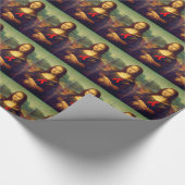 Mona Lisa mit rotem Ribbon Geschenkpapier (Ecke)