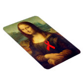 Mona Lisa mit rotem Ribbon Magnet (Rechte Seite)