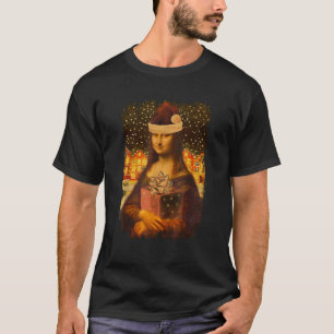 Mona Lisa mit Santa-Hut für Kunstlehrer Mona Lisa T-Shirt