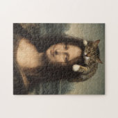 Mona Lisa mit schlafender Katze Puzzle (Horizontal)