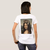 Mona Lisa mit schlafender Katze T-Shirt (Schwarz voll)