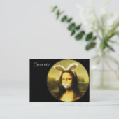 Mona Lisa mit sonnigen Ohren und Whiskers Visitenkarte (Stehend Vorderseite)