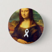 Mona Lisa mit weißem Ribbon Button (Vorderseite)