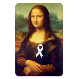 Mona Lisa mit weißem Ribbon Magnet