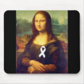 Mona Lisa mit weißem Ribbon Mousepad (Vorne)