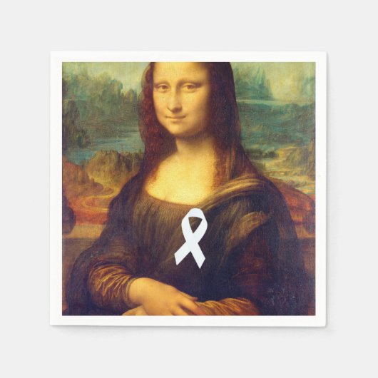 Mona Lisa mit weißem Ribbon Serviette (Vorderseite)