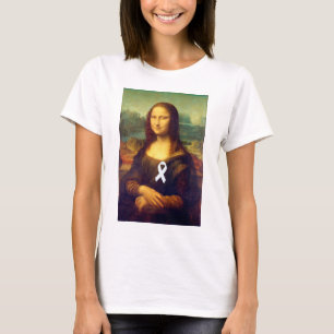 Mona Lisa mit weißem Ribbon T-Shirt