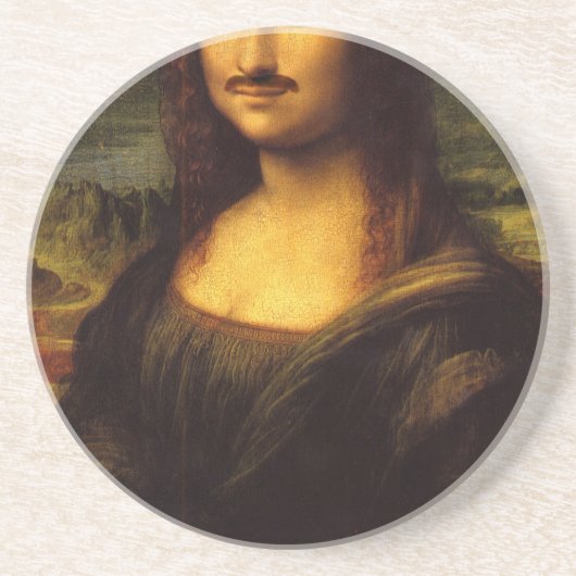 Mona lisa mustache getränkeuntersetzer (Vorne)