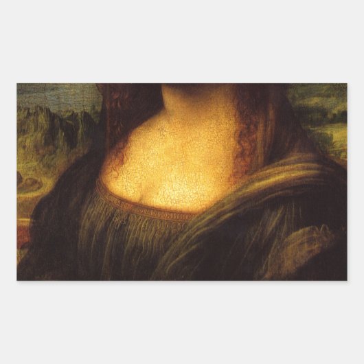 Mona lisa mustache rechteckiger aufkleber (Vorderseite)