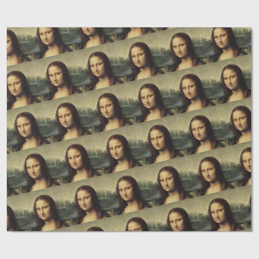 Mona Lisa nah von Leonardo da Vinci Geschenkpapier (Flach)