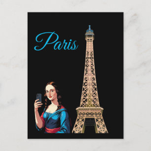 MONA LISA NEHMEN SURREAL PARIS SELFIZIERT POSTKARTE