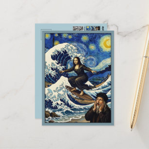 Mona Lisa Neuinterpretierte Reise Postkarte