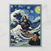Mona Lisa Neuinterpretierte Reise Postkarte (Vorderseite)