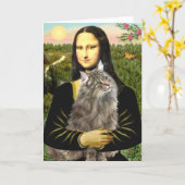 Mona Lisa - Norweigan Forest Cat Karte (Gelbe Blume)
