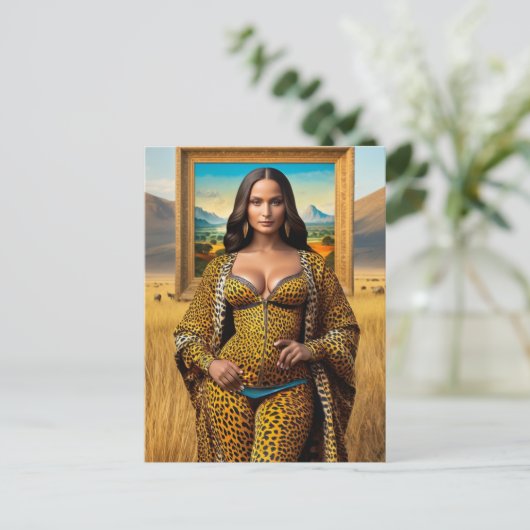Mona Lisa on Safari Postkarte (Stehend Vorderseite)
