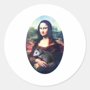 Mona Lisa Opossum Runder Aufkleber