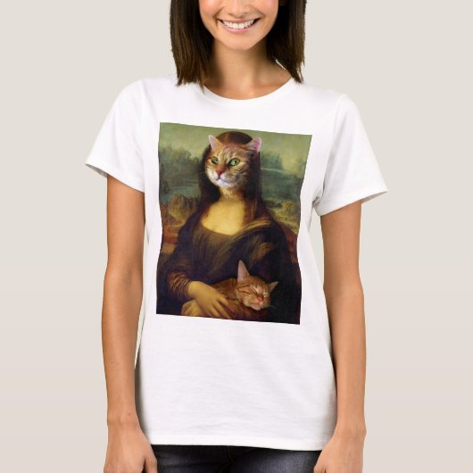 Mona Lisa Orange Cat T-Shirt (Vorderseite)