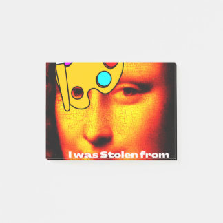 mona lisa painting story post-it klebezettel