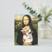 Mona Lisa - Pembroke Welsh Corgi 7b Postkarte (Stehend Vorderseite)