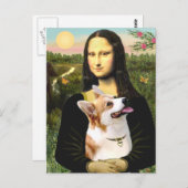 Mona Lisa - Pembroke Welsh Corgi 7b Postkarte (Vorne/Hinten)