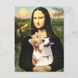 Mona Lisa - Pembroke Welsh Corgi 7b Postkarte