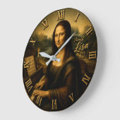 Mona Lisa Pianist Große Wanduhr (Winkel)