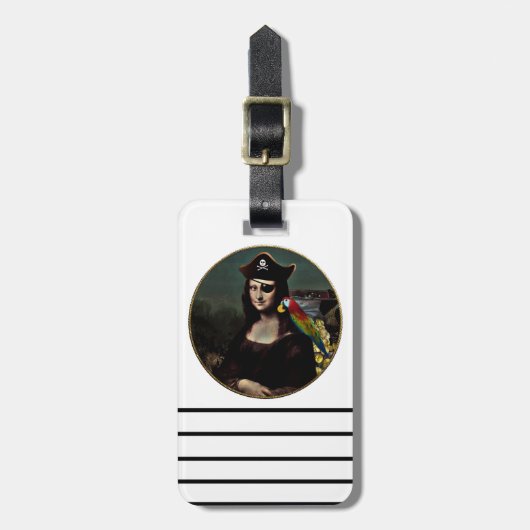 Mona Lisa Pirate Captain Gepäckanhänger (Vorderseite vertikal)