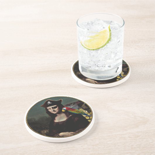 Mona Lisa Pirate Captain Getränkeuntersetzer (Seite)