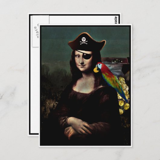 Mona Lisa Pirate Captain Postkarte (Vorne/Hinten)