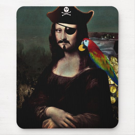 Mona Lisa Pirate mit Mustache Mousepad (Vorne)