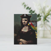 Mona Lisa Pirate mit Mustache Postkarte (Stehend Vorderseite)