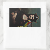 Mona Lisa Pirate mit Mustache Rechteckiger Aufkleber (Tasche)