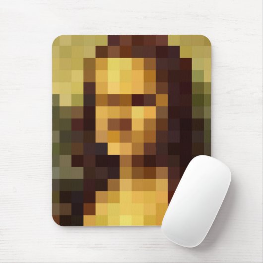 Mona Lisa pixel art Leonardo da Vinci, La Gioconda Mousepad (Mit Mouse)