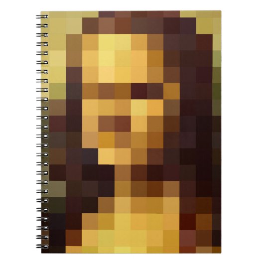 Mona Lisa pixel art Leonardo da Vinci, La Gioconda Notizblock (Vorderseite)