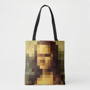 Mona Lisa pixel art Leonardo da Vinci, La Gioconda Tasche