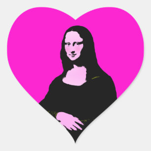 Mona Lisa Pop Art Herz-Aufkleber