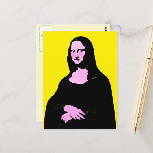 Mona Lisa Pop Art Postkarte (Vorderseite/Rückseite Beispiel)
