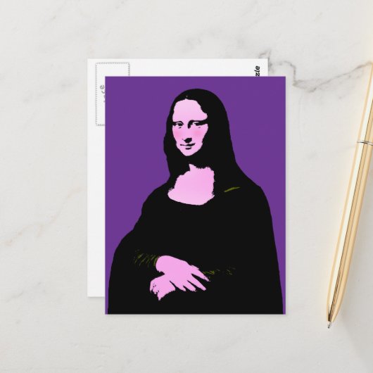 Mona Lisa Pop Art Postkarte (Vorderseite/Rückseite Beispiel)