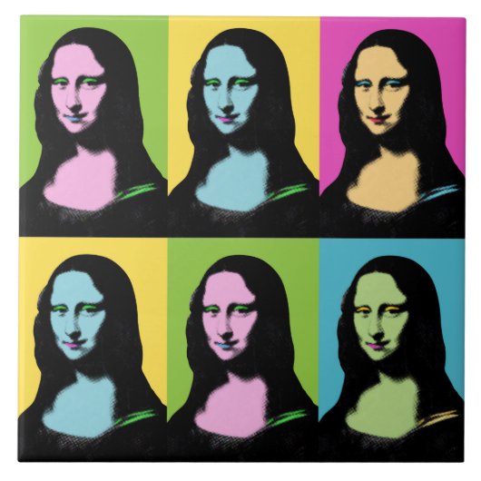 Mona Lisa - Pop Art Style Fliese (Vorderseite)